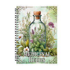 Vintage Apothecary Herbal Notebook Spiral Bound Green Cover