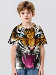 3D Lion Graphic Boys Casual Sport T shirt Summer Clothing For Kids