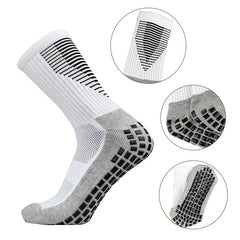 3 Pairs Striped Sports Football Socks Non slip Training Crew Socks