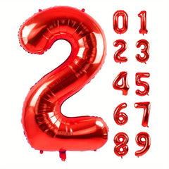 Large Red Number 0-9 Balloons for Birthday Party
