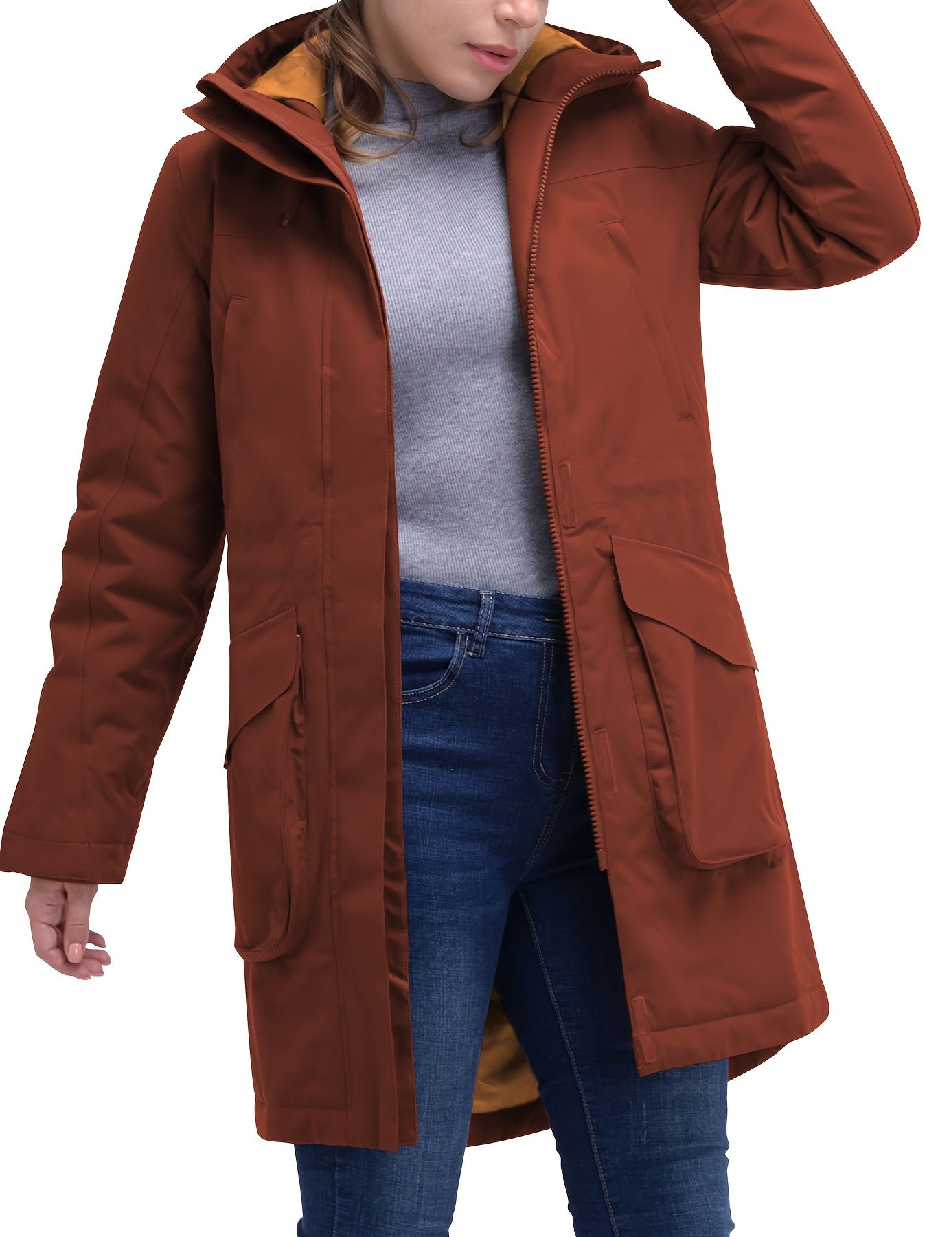 Women's Waterproof Long Puffer Jacket Hooded Winter Coat