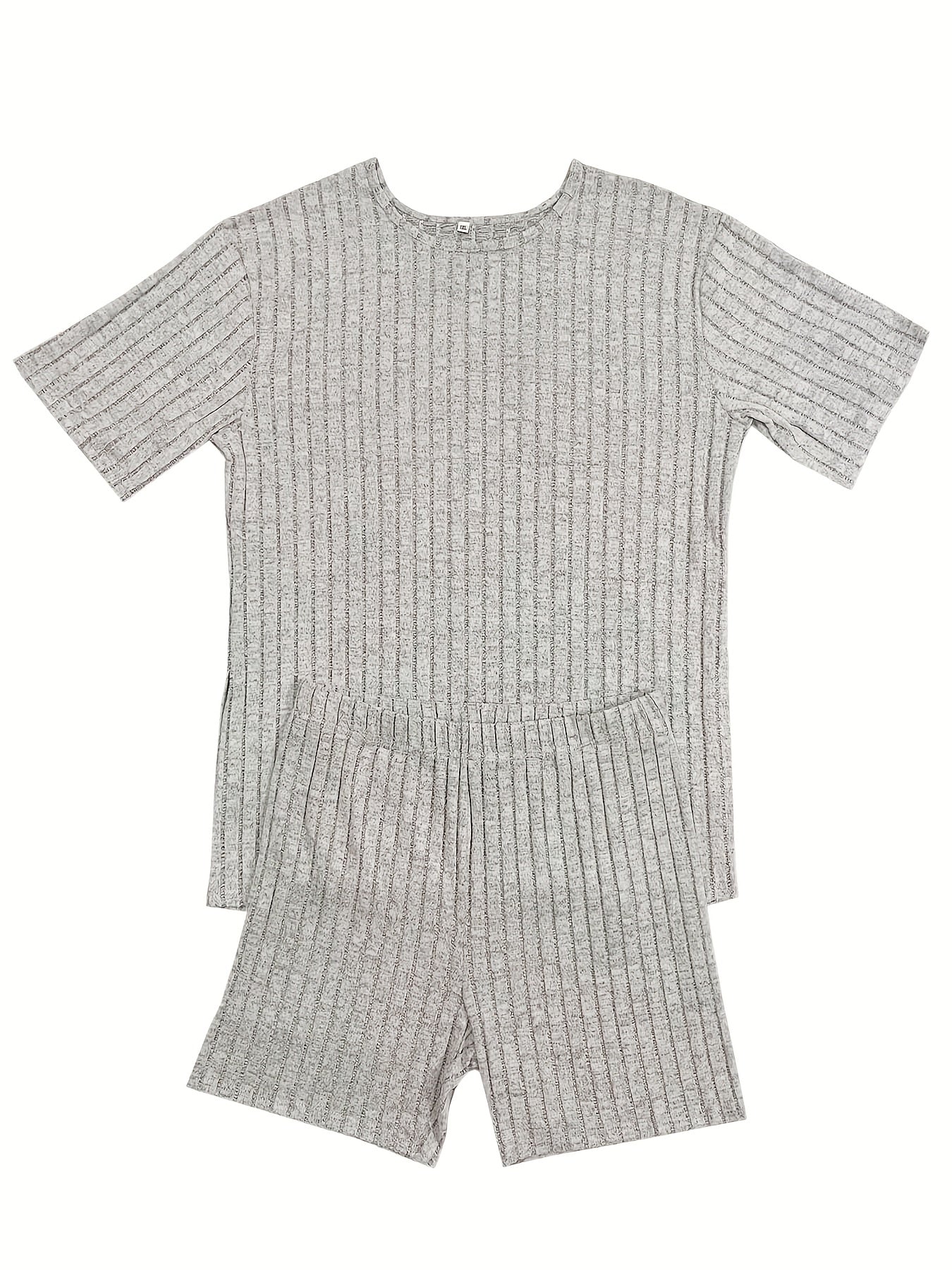  Ribbed Short Sleeve Top & Shorts Set