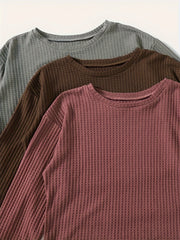  Solid Long Sleeve Lounge Set