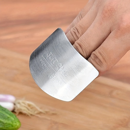 2pcs Stainless Steel Finger Guards for Slicing - Reusable Kitchen Metal Cutting
