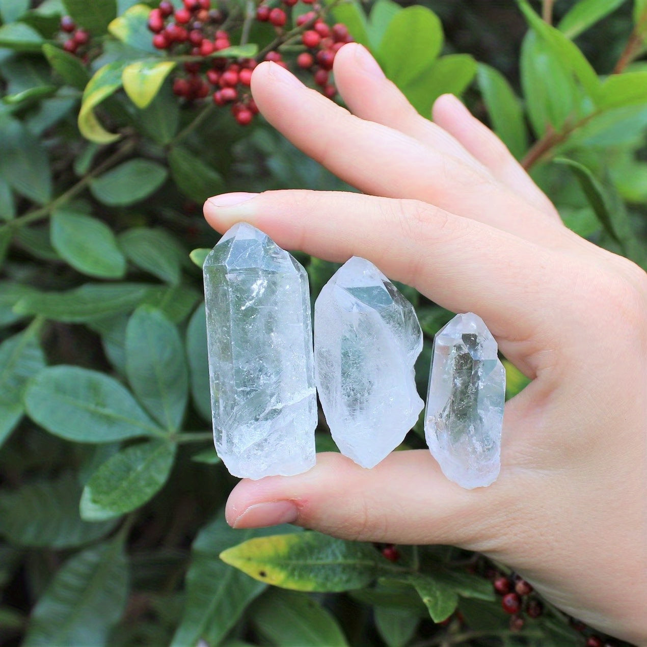 2" 2.54/5.08cm Transparent Quartz Crystal Point Pendant