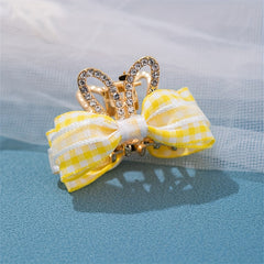 Child's Double Sided Butterfly Bow Rabbit Ear Crown Hair Clip