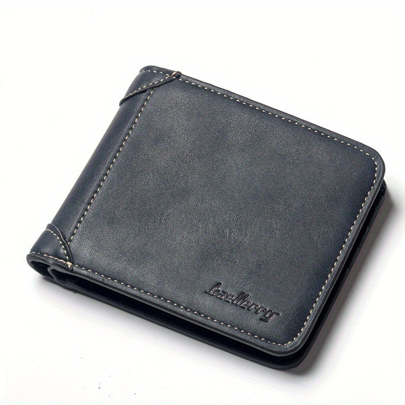 Men's PU Leather Wallet With Card Slots Retro Horizontal Money Clip