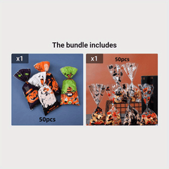 50pcs Halloween DIY Candy Packaging Bag Small Gift Bag Souvenir Bag