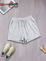  Solid Drawstring Stretch Comfort Shorts