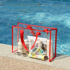 Transparent PVC Beach Bag Tote Waterproof Handbag Large Capacity