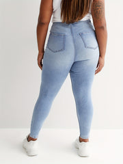  Elastic Waisted High Stretch Denim Pants