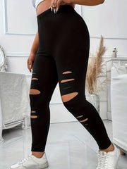  Sexy Sporty Ripped High Rise Leggings
