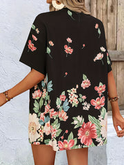Floral Print Kimono & Shorts Set