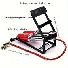 Dual Tube High Pressure Foot Pump with Gauge for Balloon Basketball