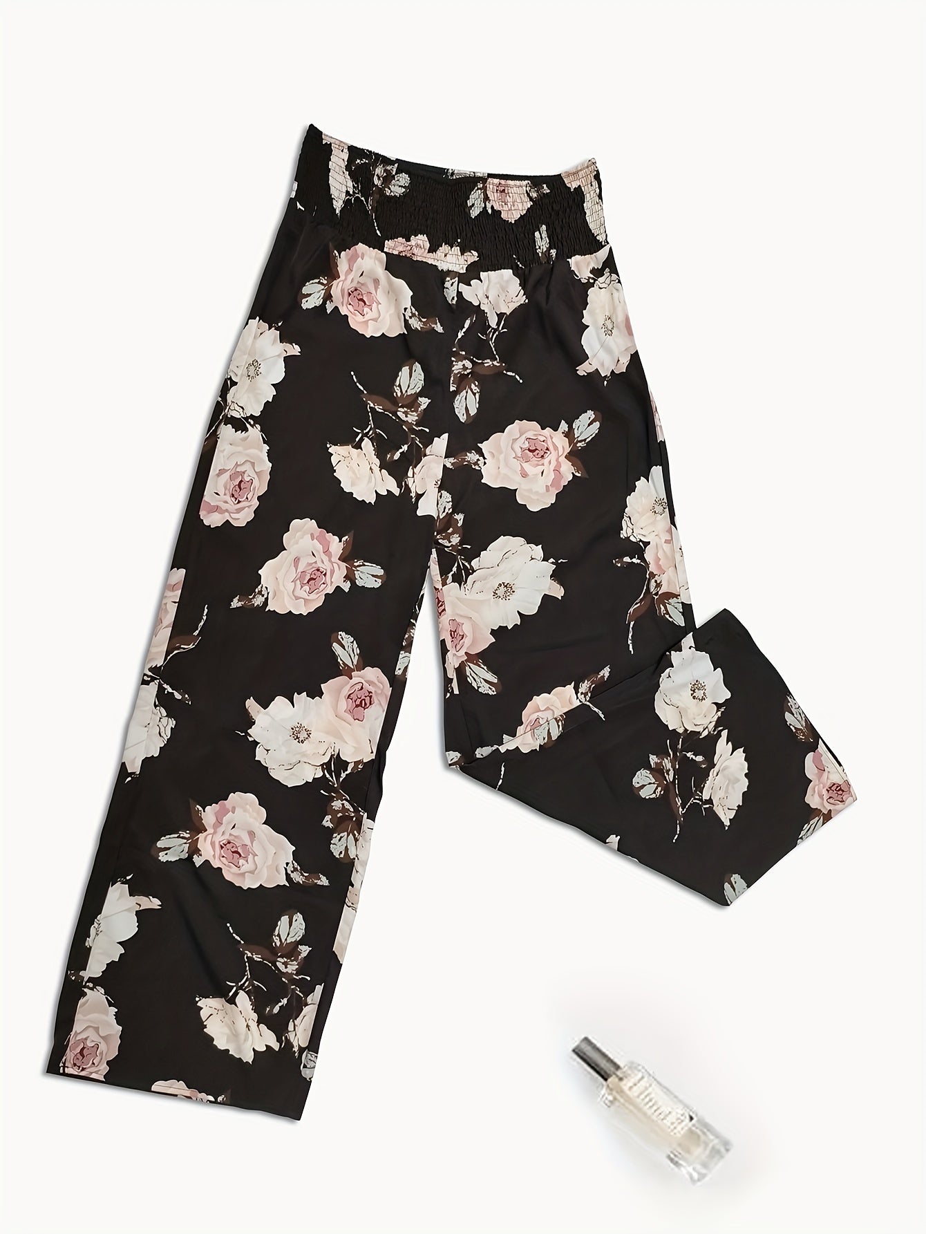  Floral Print Wide Leg Trousers