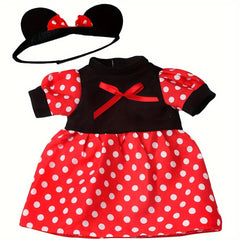 2-Piece Christmas Dress & Hair Band Set for 18-Inch Dolls