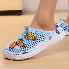 Butterfly Pattern Hole Shoes Sandals Slippers Women's Lightweight Outdoor Shoes