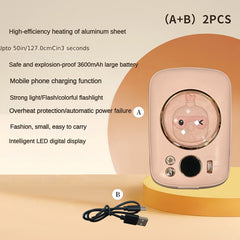 3600mAh Portable Mini Heater with Dazzling Light & USB Charging