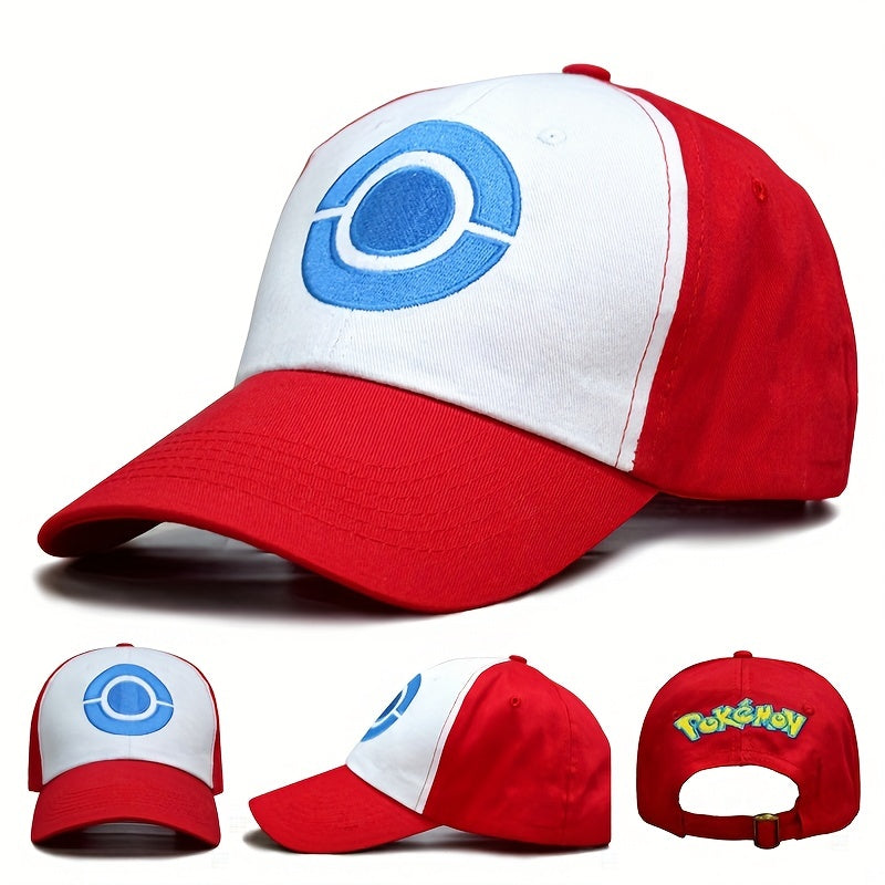 Anime Embroidery Baseball Cap Red Block Sun Hat Casual Unisex Dad Hats