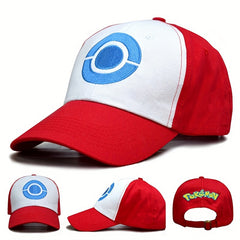 Anime Embroidery Baseball Cap Red Block Sun Hat Casual Unisex Dad Hats