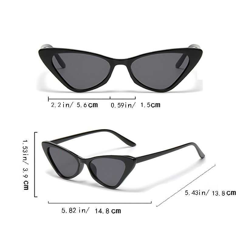 Vintage Narrow Cat Eye Sunglasses For Women Clout Goggles Plastic Frame