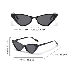 Vintage Narrow Cat Eye Sunglasses For Women Clout Goggles Plastic Frame