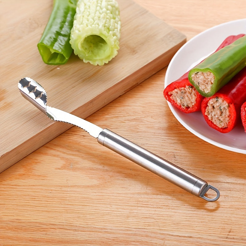 Stainless Steel Pepper Corer Seed Remover Cutter