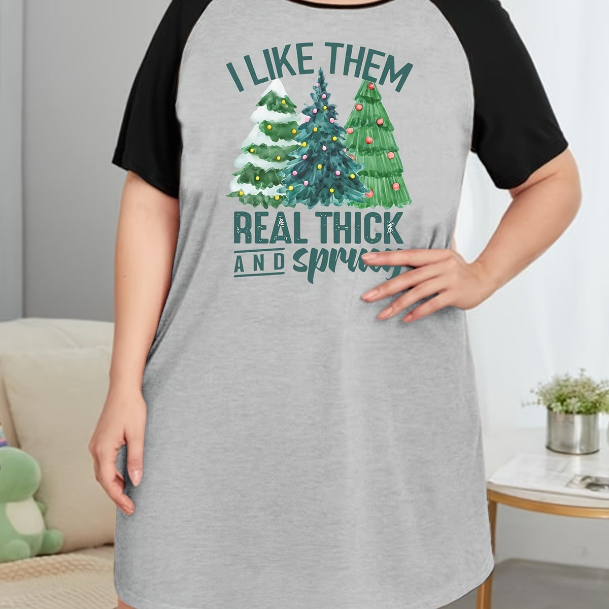 Christmas Casual Nightdress Women's Tee Sleep Dress