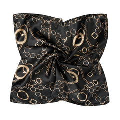 Square Satin Scarf Chain Print Neckerchief Hair Wrap