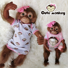 Monkey Reborn Dolls Soft Vinyl and Cloth Body with Monkey Outfits