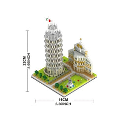 1649pcs Leaning Tower of Pisa Building Block Model 3D Puzzle Toy