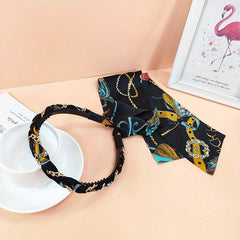 Satin Fabric Headband Retro Ribbon Hair Band Non Slip Hair Hoop Access