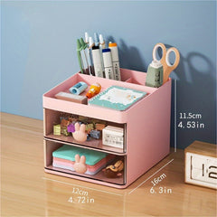 Cartoon Rabbit Pen Holder Drawer Stationery Storage Box