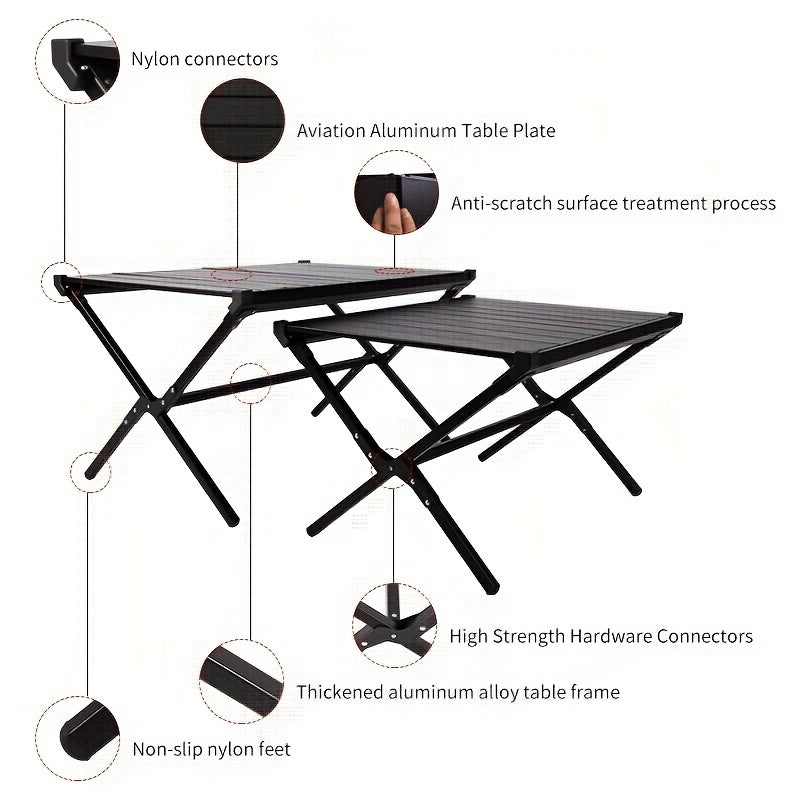 1pc Folding Picnic Table Outdoor Camping Lightweight Aluminum Table