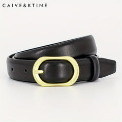 Oval Buckle Leather Belt Solid Casual Belt Unisex Jeans Pants Coat Belt