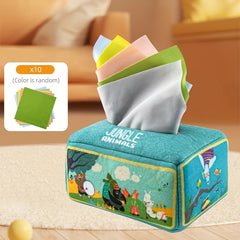 Jungle Animals Tissue Box Toy for Toddlers
