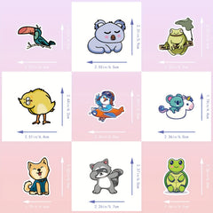 100pcs Small Animal Waterproof Stickers for Kids