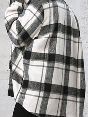  Plaid Long Sleeve Flannel Shirt Women's Casual Lapel Collar