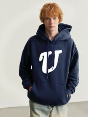 U Print Hoodie For Men With Kangaroo Pocket