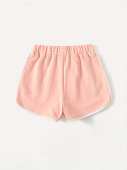 Girls Cartoon 'Cool Kid' Active Running Shorts Summer Athletic Shorts