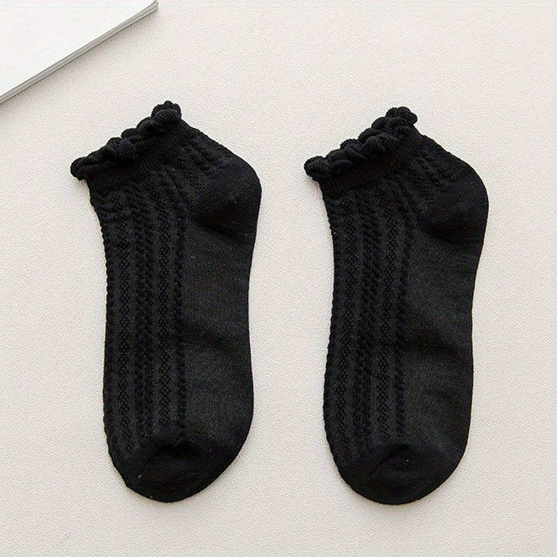 Soft Ruffle Socks Low Cut Short Women's Stockings
