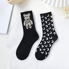 5 Pairs Letter Print Socks Mid Tube Women's Stockings