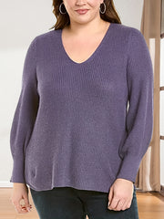  Cable Knit V-Neck Sweater