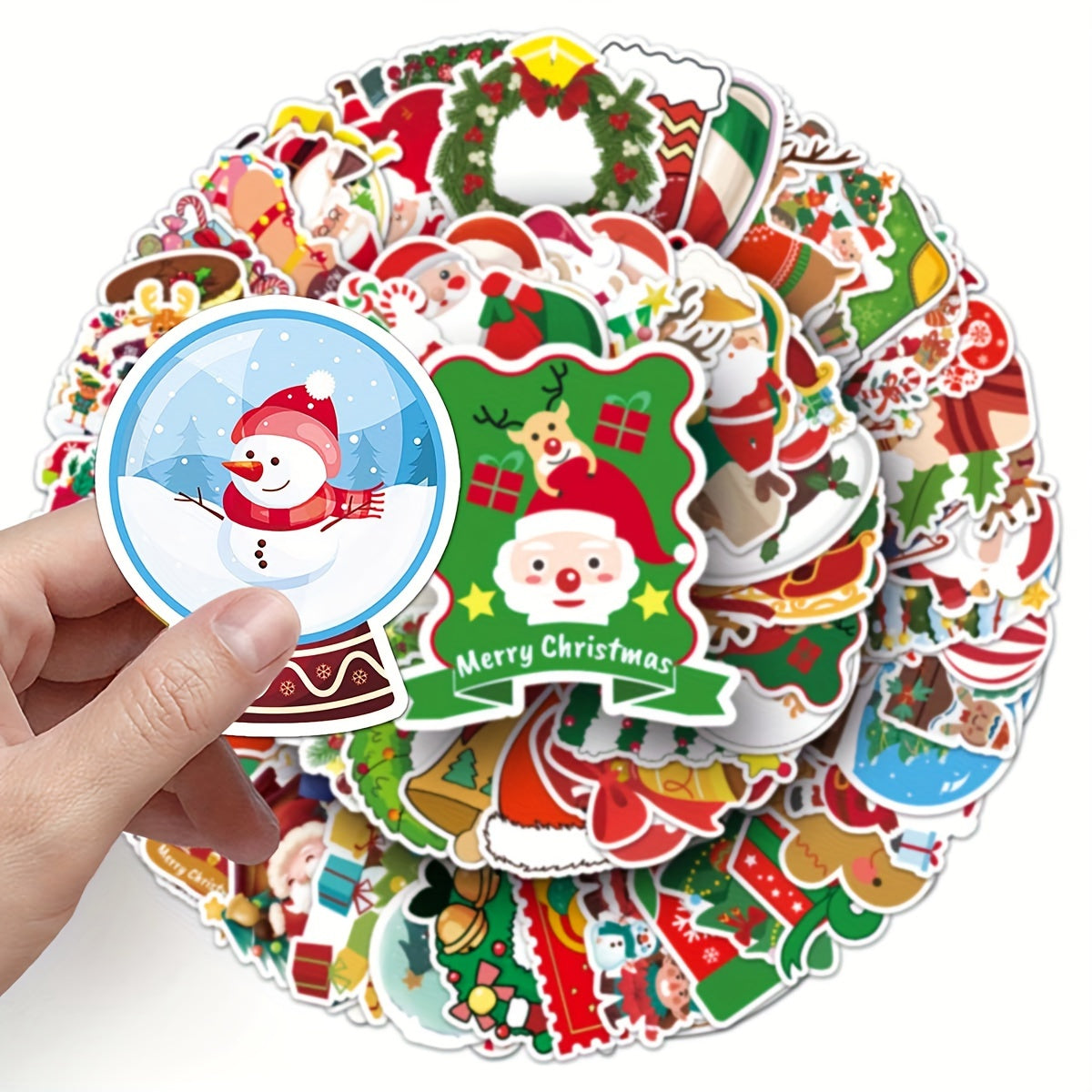 102pcs Christmas Cartoon Graffiti Stickers Diy Phone Case Car Skateboard Bike