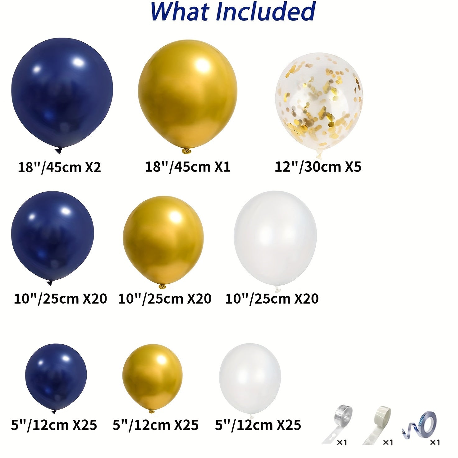 Navy & Golden Balloon Garland Birthday Decorations Set