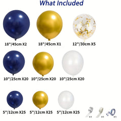Navy & Golden Balloon Garland Birthday Decorations Set