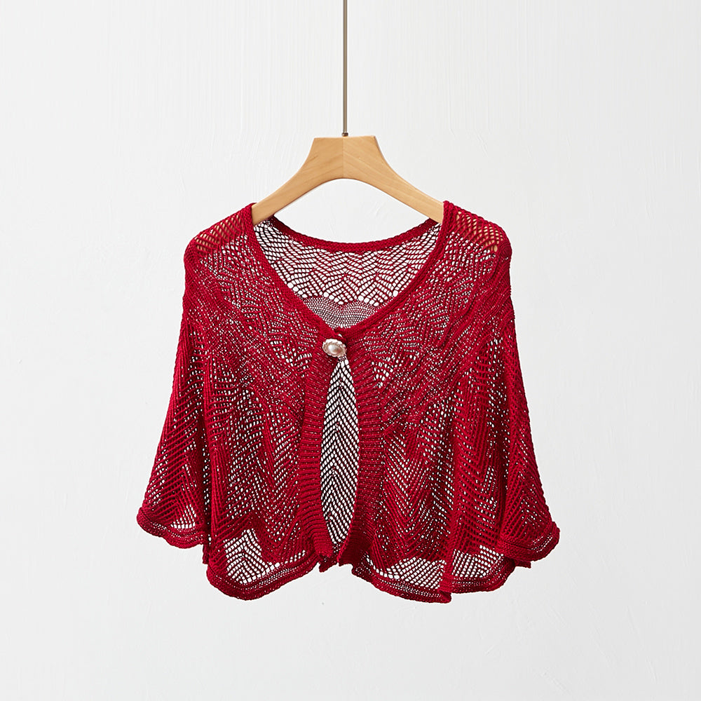 Solid Hollow Shawl Casual Knitting Scarf Inelastic Sunscreen Shawl