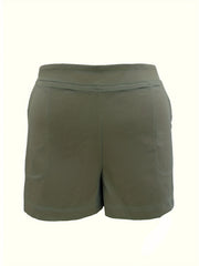  Solid Split Shorts w/ Pockets