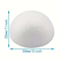50PCS Foam Balls Half Round Hemispherical Craft Ball Wedding Decor