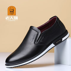 LAORENTOU Men's Leather Dress Shoes Comfy Durable Non Slip Formal Flats